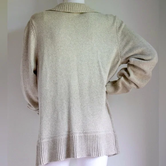 Lauren Ralph Lauren Double Breasted Shawl Collar Women’s Gray Cardigan Size L - Picture 3 of 8